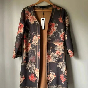 Catherine Malandrino faux suede floral jacket size S